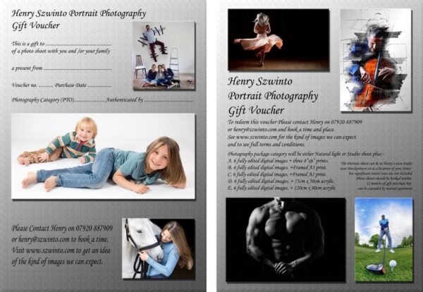 Henry Szwinto Portrait Photography Voucher